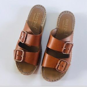 Anthropologie Maypol Milos Leather Sandals Slides